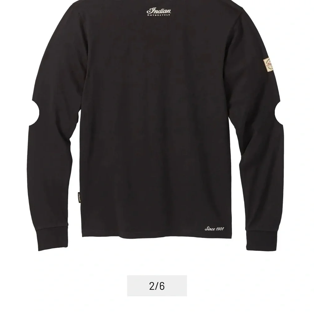 Indian Motorcycle Men's Black Long Sleeve Script Tee - Picture 2 of 5